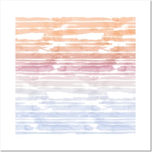 Orange Sunset Stripes Posters and Art